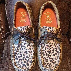 Twisted X Leopard Print Moccasins